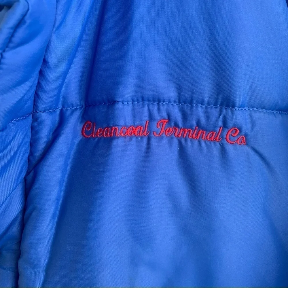Vintage Cleancoal Terminal Co. Puffer Jacket Embroidered Holloway Made in USA S